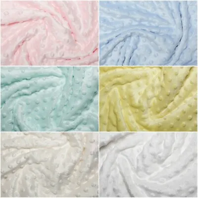 £10.50 • Buy Dimple Dot Popcorn Cuddle Soft Fleece Fabric 59 /150cm Wide Per Metre