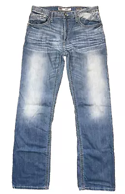 Bke Jake Regular Straight Stretch Denim Blue Jeans 36w/38l Xxl Tall Buckle • $34.95