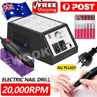 Electric Nail Drill Machine Kit Sanding File Bits Acrylic Pedicure Manicure Tool • $24.95