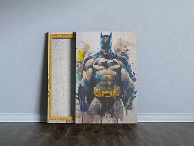 Batman Canvas Print Birthday Gifts For Boys - Pinewood Frame Bat Man Poster • £19.90