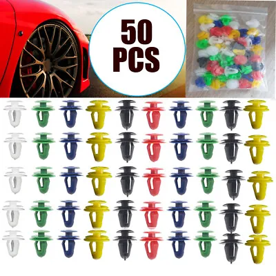 50pcs Fastener Bumper Rivet Retainer Car Push Pin Door Trim Panel Clip 9mm • $6.04