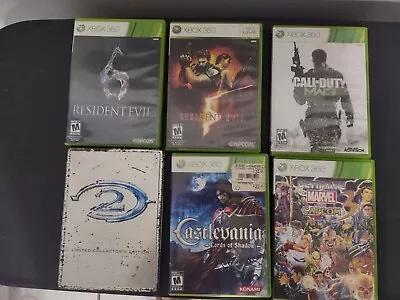 Xbox360 6lot COD MW3 Resident Evil 5&6 Marvel Vs Capcom Castlevania Halo 2 • $25