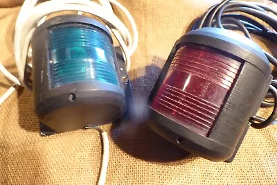 £28.50 • Buy Vintage Pair Of Aqua Signal Boat Lights - As Photo's