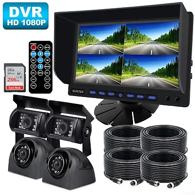 9  DVR Recorder Quad Monitor 4x AHD Side Rear View Camera For Truck Motorhome RV • $229