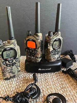 Midland GXT Xtra-Talk GXT1050P Radios Pair W/ Mics - With Charging Base Lot Of 3 • $80.94
