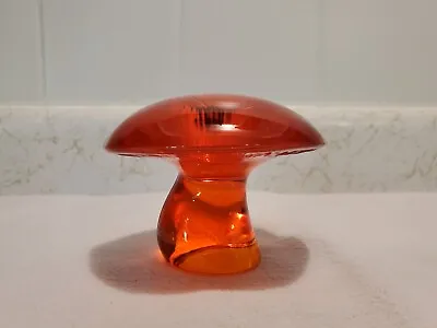 Vintage Viking Glass Small Mushroom Persimmon Orange • $135