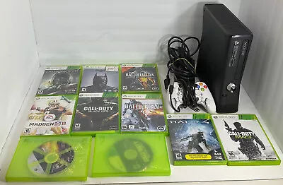 $169.99 • Buy Microsoft Xbox 360 S Slim 4GB Black 1439 Console - 10 Games Bundle TESTED