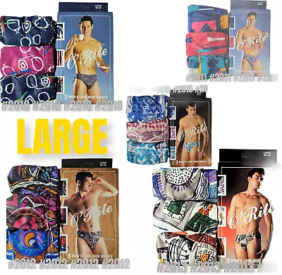 New 3 Pack Men's Low Rise Fashion Action Briefs Small Medium Large Vintage NOS • $19.97