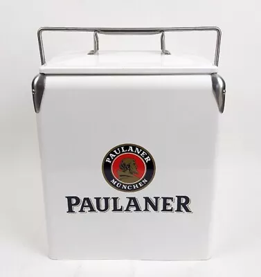 Paulaner Retro Metal Cooler Ice Chest Munchen German Beer W/ Bottle Opener • $59.95