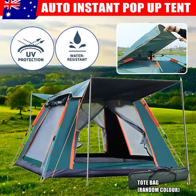 Quick Instant Pop Up Tent Camping 4-5 Person Shelter Hiking Fishing Dome Shade • $66.95