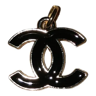 Chanel Black Gold Zipper Pull Pendant 18MM • $18