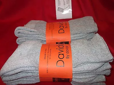 Diabetic Mens Davido Socks 100% Cotton Made In Italy 6 Pairs Gray 9-11 Or 10-13 • $19.50