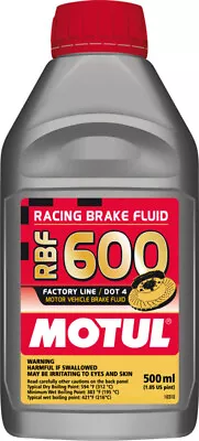 Motul 1/2L Brake Fluid RBF 600 - Racing DOT 4 - 100949 • $28.58