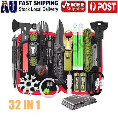 $36.99 • Buy 32 In 1 Emergency Survival Equipment Kit Camping SOS Tool Sports Tactical Hiking