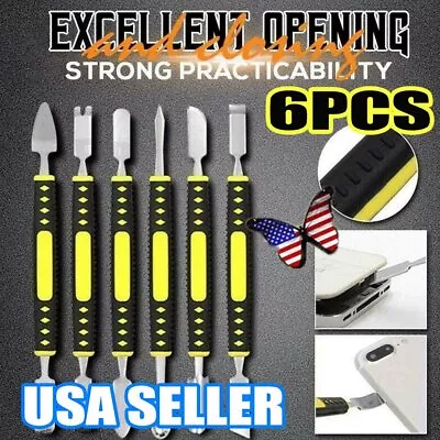 Metal Crowbar 6-Piece Set Small Metal Spudger Pry Opening Repair Tools Kit FD • $9.96