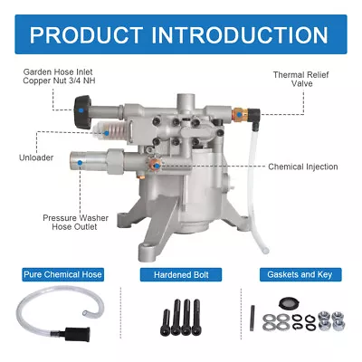 3200 PSI Pressure Washer Pump Vertical 7/8  Shaft Replacement Power 2.4 GPM • $87.39