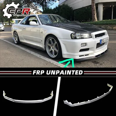 For Nissan Skyline R34 GTR FRP Fit OE Standard Bumper Front Middle Lip BodyKits • $1132.08