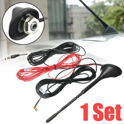 Universal Roof Mount Active Amplified DAB + FM Radio Car Antenna Aerial Mast E • £16.99