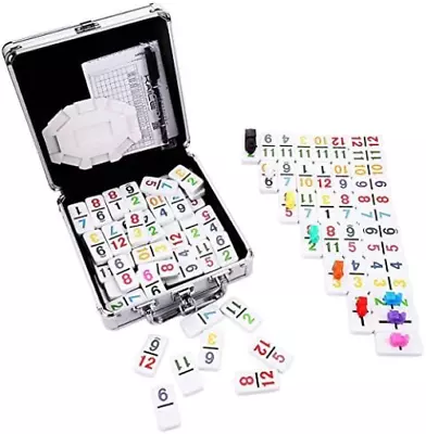 KAILE Mexican Train Dominoes With Numbers Color Double 12 Numerical Number Set • $37.23