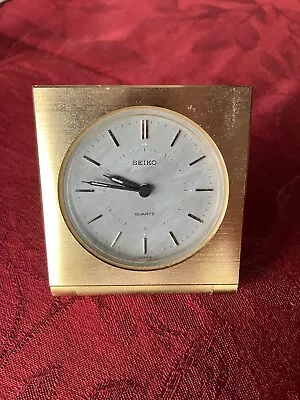 Vintage Seiko Quartz Travel Alarm Clock QQ541A - - Gold • $39.95