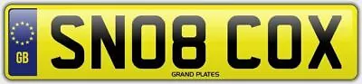 Cox Snob Number Plate Sn08 Cox Cherished Car Reg Cox's Surname Registration Coxy • £899