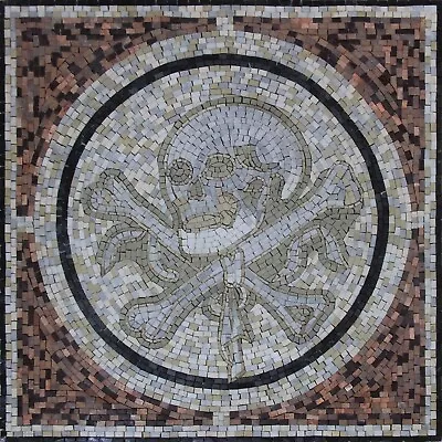 Skull Gothic Mosaic Natural Marble Tile Stones Square • $282