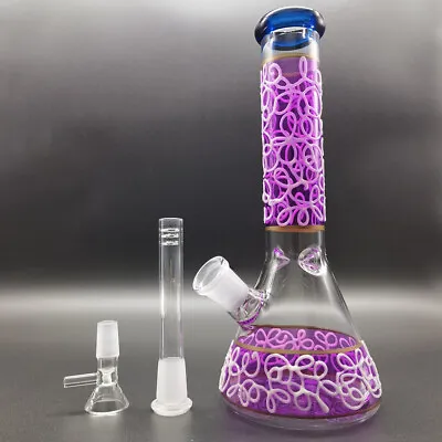 10  Hookah Glow In The Dark Glass Water Pipe Smoking Bong Bubbler Bongs Purple • $28.99