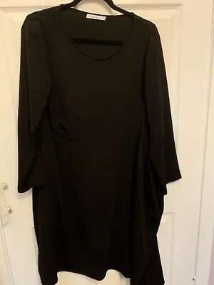 Vintage Clara Collins Paris Black Asymmetrical Long Sleeved Lagenlook Dress M • £30