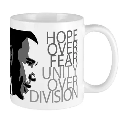 CafePress Obama Hope Over Division Grey Mug 11 Oz Ceramic Mug (356771692) • $17.99