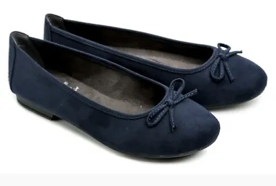 £25 • Buy Jana Navy Suede Effect Comfort Ballet Pump Shoes. UK 7.5, EU41. Wide Fit H. BNWT