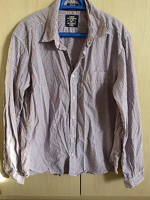 H&M LOGG Men’s Striped Shirt Red Blue Size Large  • £0.99