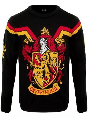 $42.51 • Buy Harry Potter Sweater Gryffindor Crest Christmas Jumper Men's Black