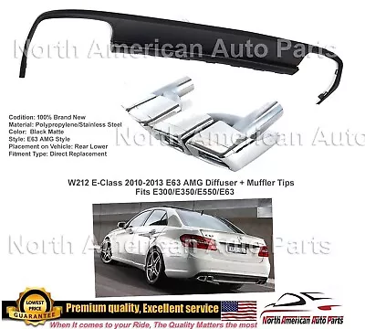 E63 Diffuser + Tips Chrome AMG E550 E350 E500 Sedan Body Kit 2010-2013 • $399