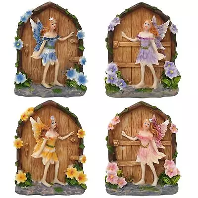 Miniature Sparkle Fairy Doors Magical Garden Figurine Statue Home Mini Ornament • £3.05