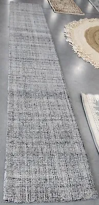 GREY / BLACK 2'-3  X 14' Back Stain Rug Reduced Price 1172742289 ABT141B-214 • $96