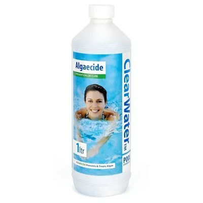 Clearwater 1L Algaecide Chemical Swimming Paddle Pool Lay Z Spa Hot Tub • £10.98