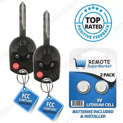 $17.95 • Buy 2 New Replacement 3 Button Uncut Remote Head Key Keyless Entry Fob For Ford