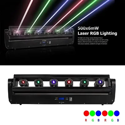 Laser Moving Head Light Bar 6x500mw 6 Eyes RGB Stage Beam DJ Disco Party Lightin • $461