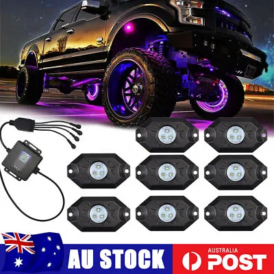 8x RGB LED Rock Lights Underbody Bluetooth Music Control Offroad Truck Pickup AU • $77.99