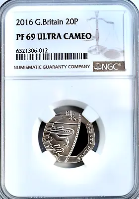 2016 20p Twenty Pence NGC PF69 Great Britain Royal Mint • £39.88