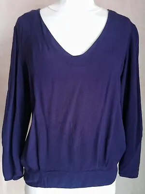 £29.99 • Buy Diane Von Furstenberg Purple ILIANA Top V-Neck Blouse Uk Size 10 US Size 4