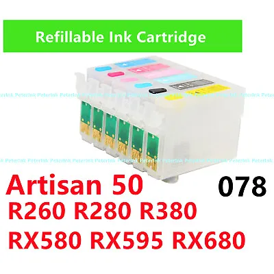 Empty Refillable Ink Cartridge T078  78 For Artisan 50 Stylus R280 RX595 RX680 • $29.99