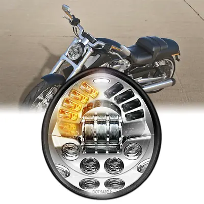 LED Headlight Yellow Turn Plug&Play For Harley V Rod VROD VRSCA VRSC VRSC/V-ROD • $97.68