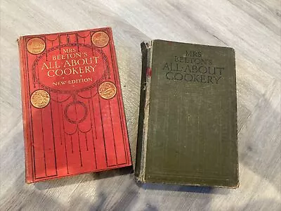 Mrs Beeton’s All About Cookery - 1913 & 1923 Edition - 2 X Vintage Cook Books • $18.68