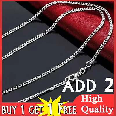 16  Inch -30  Inch 925 Sterling Silver Filled Curb Chain Necklace For Women Uk • £3.42