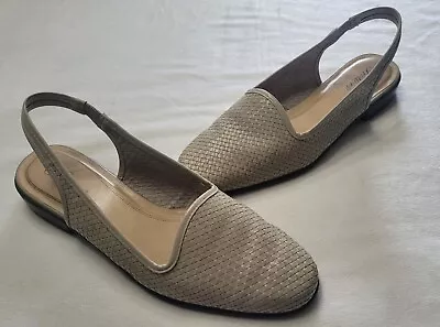 Trotters Womens Beige Leather Basket Weave Sandal Shoe Size 11M T7505-274 • $18