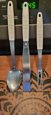 Vintage 3 Flint Arrowhead Harvest Wheat Kitchen Utensil Meat Fork Spoon Spreader • $15