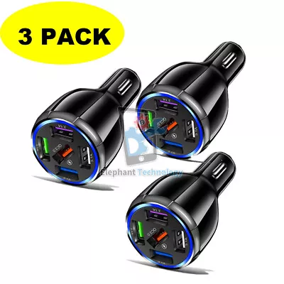 $13.25 • Buy 3 PCS 5 Port Multi USB Car Charger QC Fast Adapter For Android IPhone Samsung