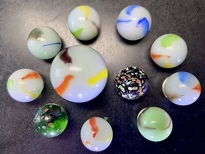 Vintage Vacor Marbles. Lot Of Eleven. Mint Range. 1 Inch To 5/8 +- • $4.99