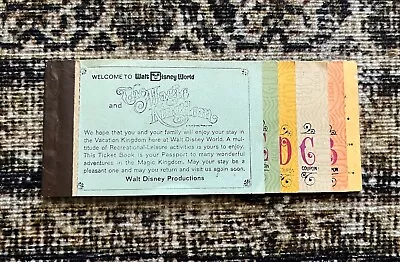 The Magic Kingdom And 8 Adventures Walt Disney World Ticket Book 6/8 Tickets • $75